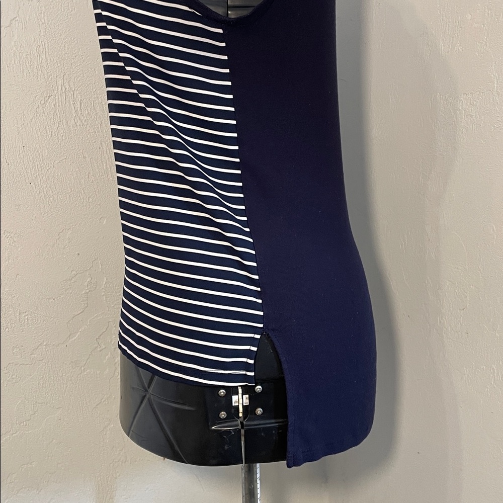 LOFT Navy and White Striped Sleeveless Top - Picture 11 of 15